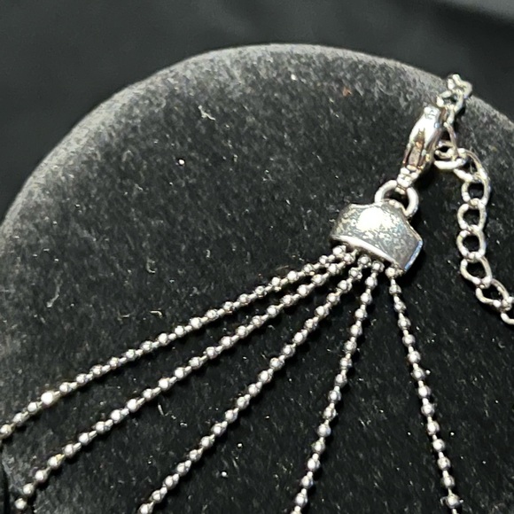 Multi-Strand Silver-tone & Black bead Necklace- 18” - Picture 5 of 7